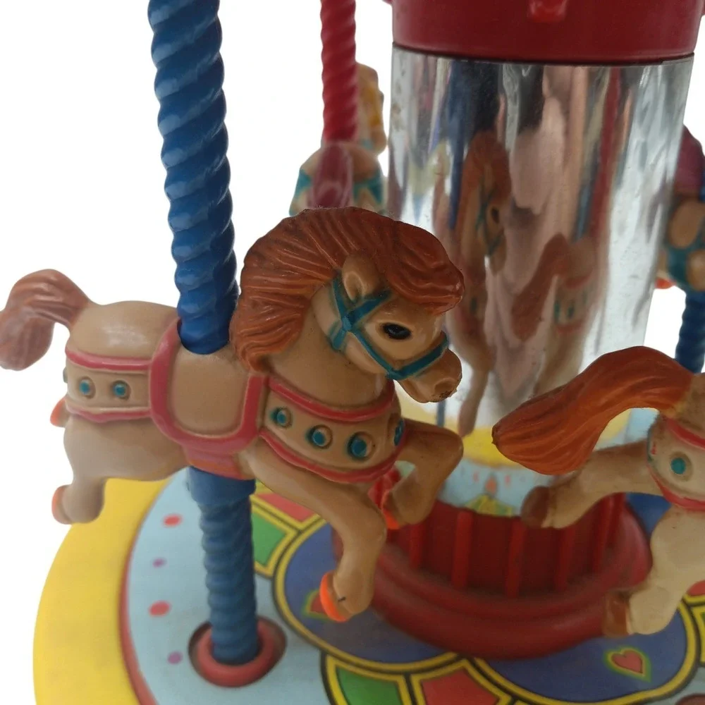 Vintage 1991 Redbox Musical Wind Up Merry Go Round Horse‎ Carousel  SEE VIDEO!